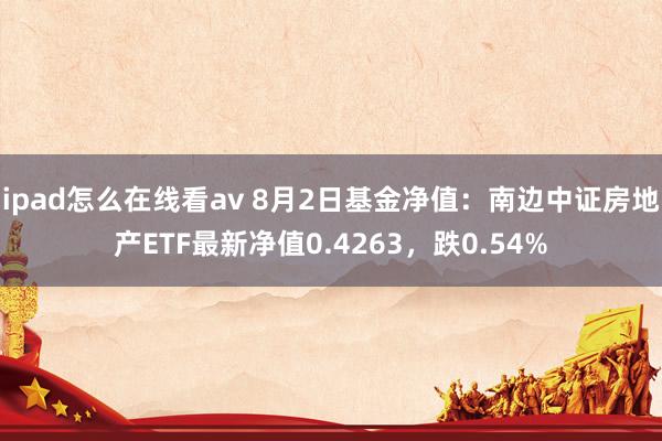 ipad怎么在线看av 8月2日基金净值：南边中证房地产ETF最新净值0.4263，跌0.54%