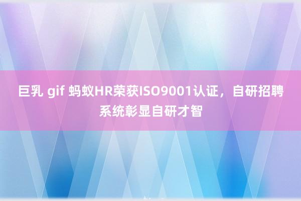 巨乳 gif 蚂蚁HR荣获ISO9001认证，自研招聘系统彰显自研才智