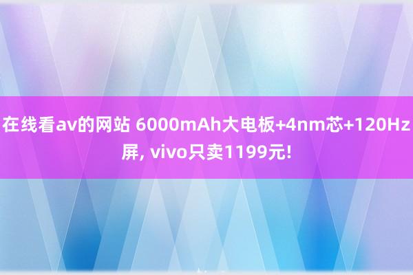 在线看av的网站 6000mAh大电板+4nm芯+120Hz屏， vivo只卖1199元!