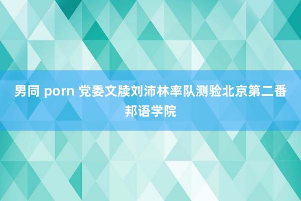 男同 porn 党委文牍刘沛林率队测验北京第二番邦语学院